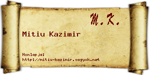 Mitiu Kazimir névjegykártya